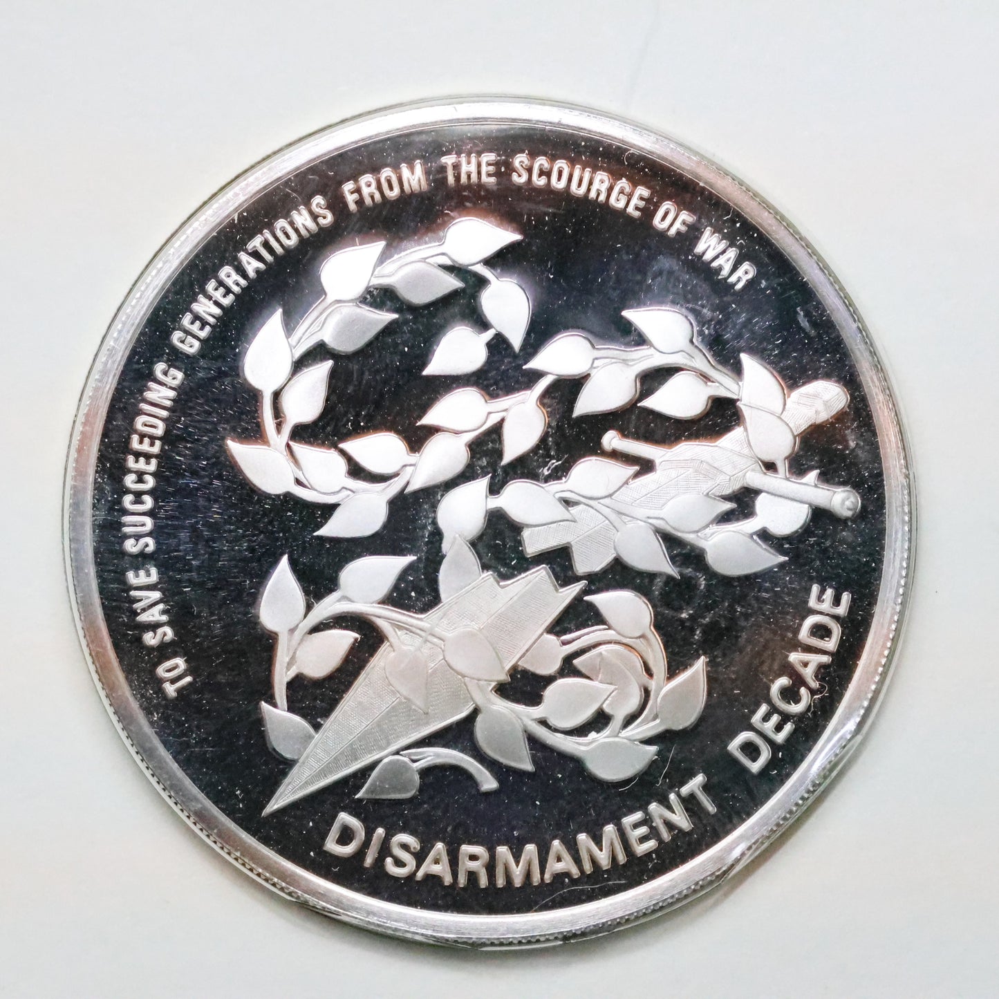 Franklin Mint United Nations STERLING SILVER Art Medals - Disarmament Decade