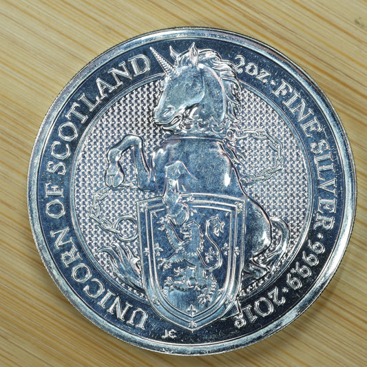 2018 GB 2 oz Silver Queens Beasts Unicorn of Scotland Exact Coin Pictured