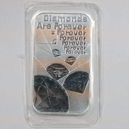 The Royal Mint James Bond 007 Diamonds Are Forever 1 oz .999 Fine Silver Bar Sealed