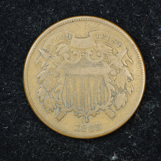 1868 2c Two Cent Piece United States