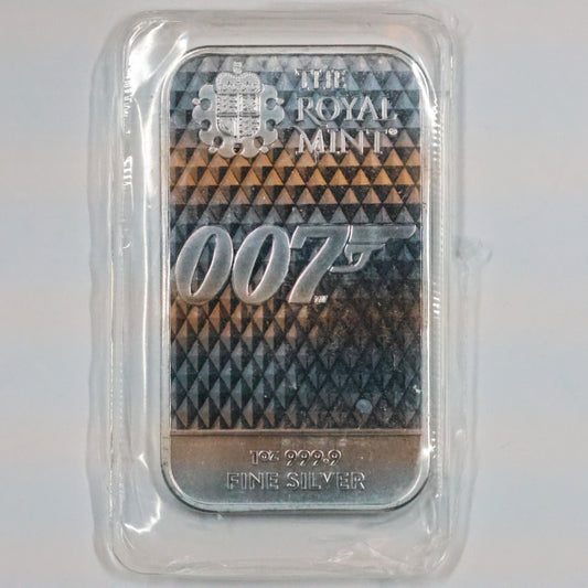 The Royal Mint James Bond 007 Diamonds Are Forever 1 oz .999 Fine Silver Bar Sealed