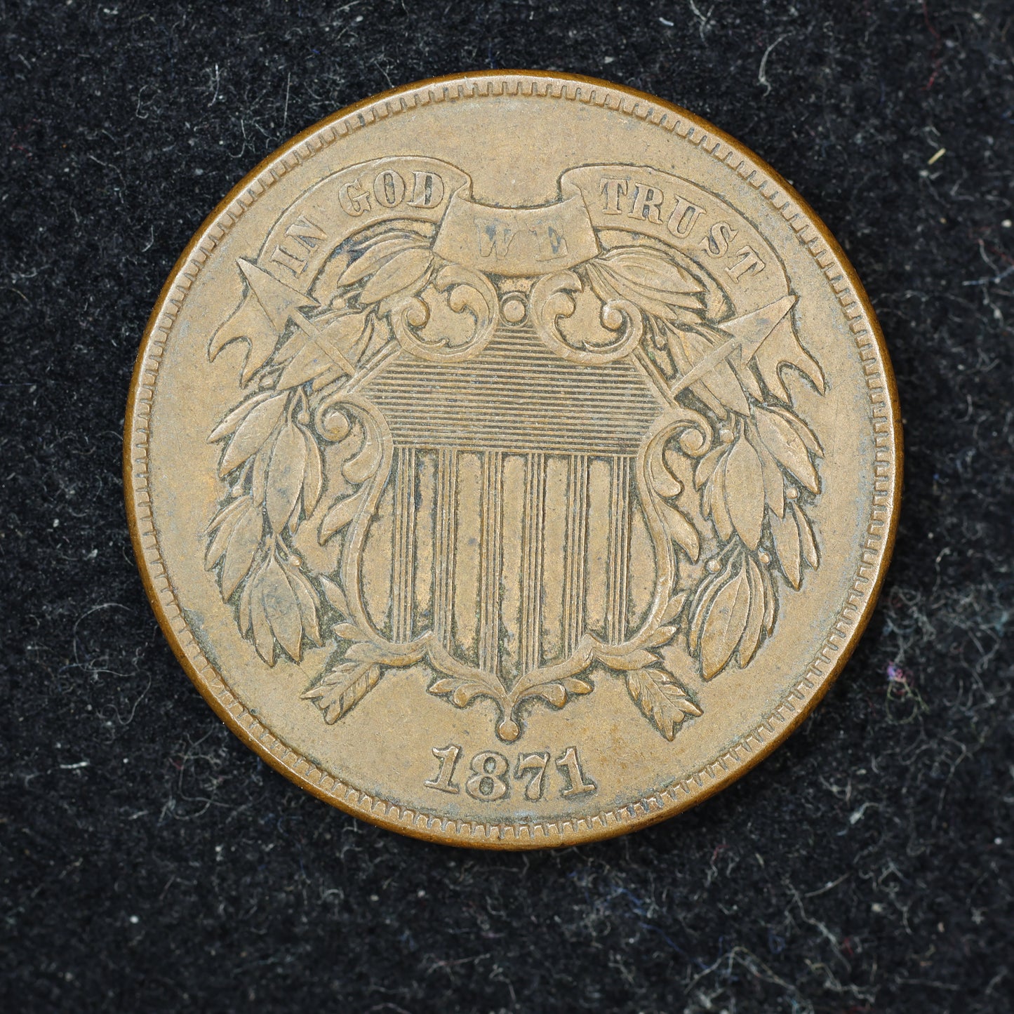 1871 2c Two Cent Piece United States
