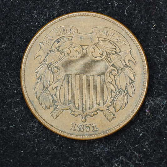 1871 2c Two Cent Piece United States