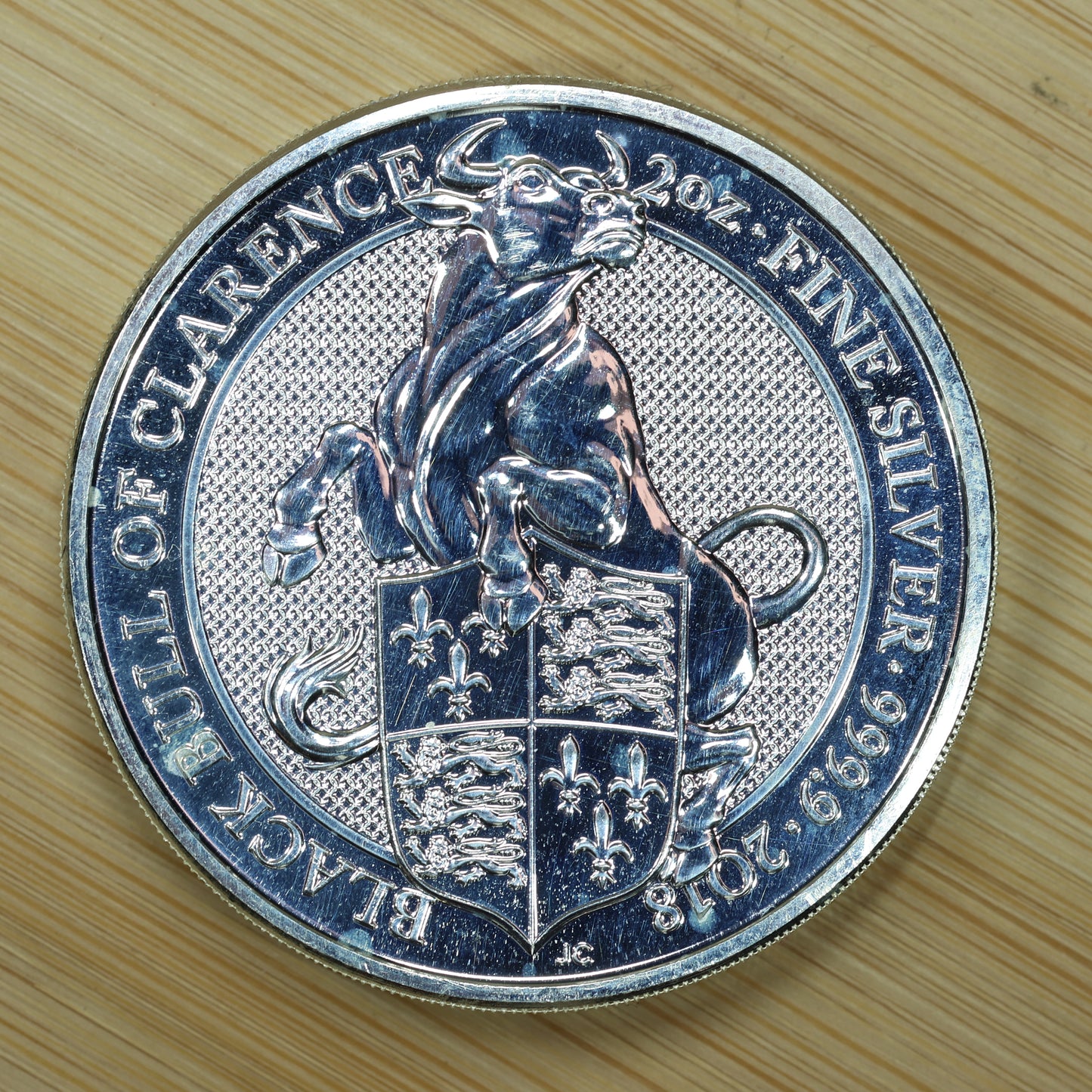 2018 Great Britain 2 oz Silver Queen's Beasts Black Bull of Clarence Exact Coin Pictured