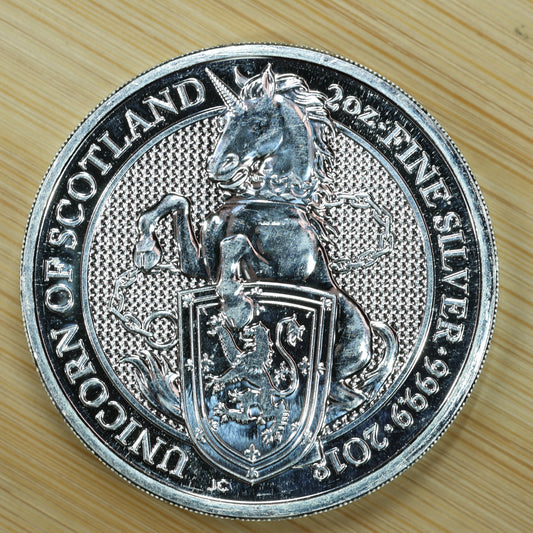 2018 GB 2 oz Silver Queens Beasts Unicorn of Scotland Exact Coin Pictured