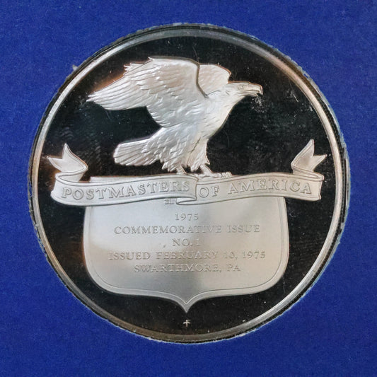 1975 Postmasters of America STERLING SILVER Art Round - No. 1 Benjamin West