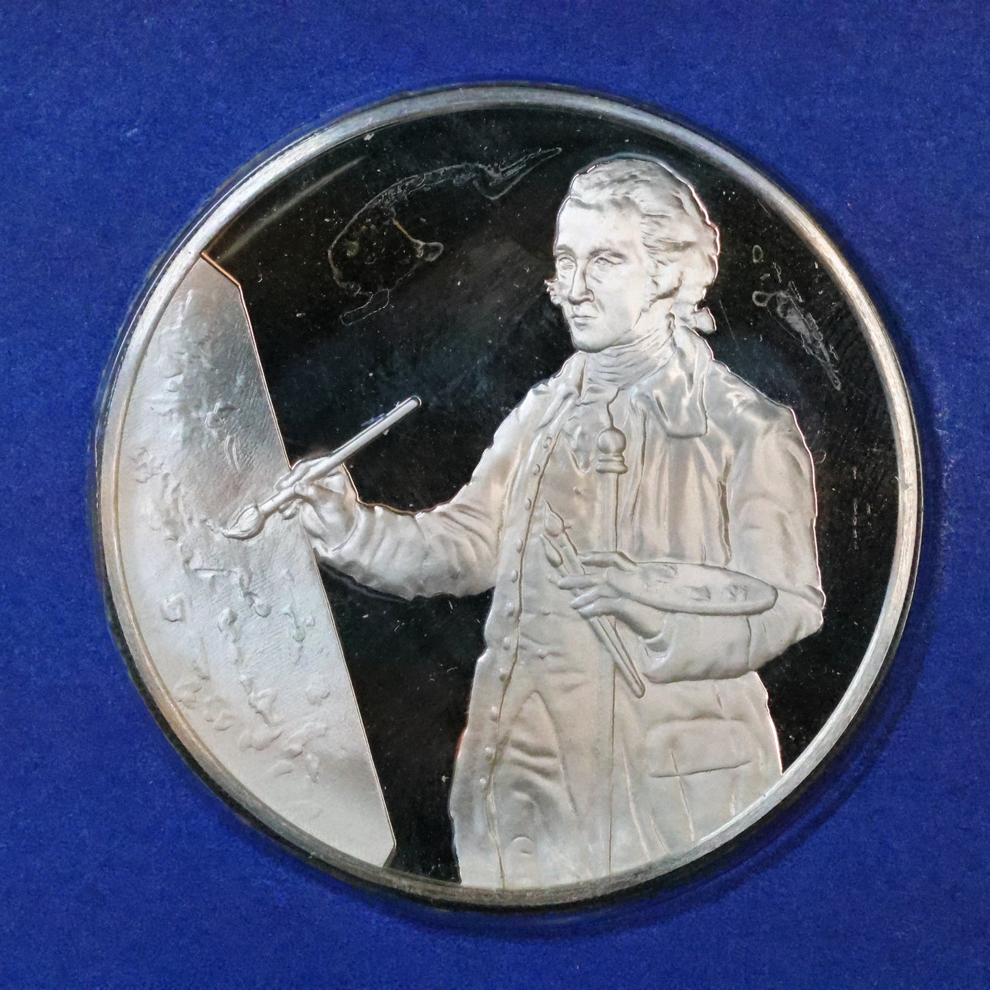 1975 Postmasters of America STERLING SILVER Art Round - No. 1 Benjamin West