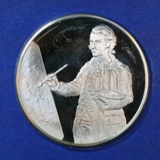 1975 Postmasters of America STERLING SILVER Art Round - No. 1 Benjamin West