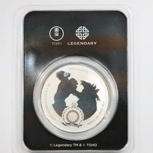 2021 Niue 1 oz Silver Colorized $2 Mechagodzilla in TEP - Godzilla vs Kong