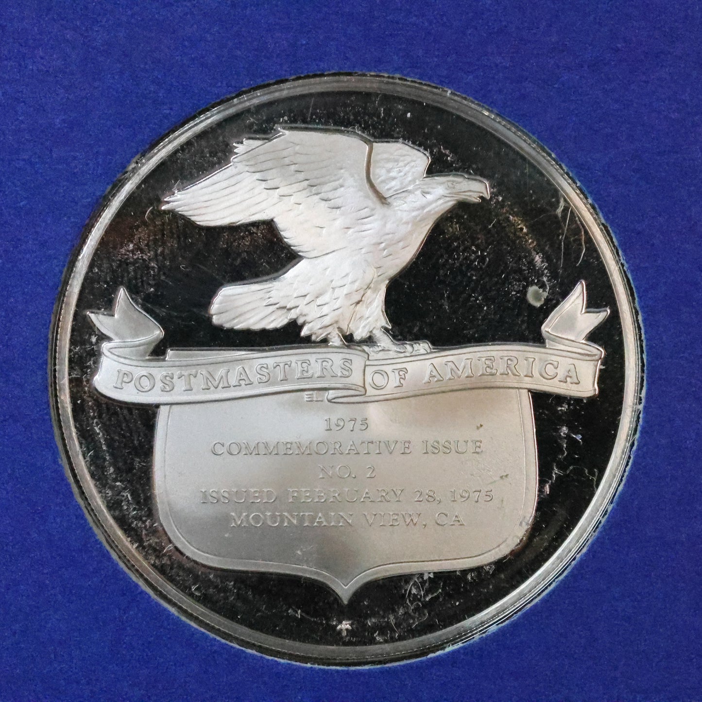 1975 Postmasters of America STERLING SILVER Art Round - No. 2 Pioneer Space Missions