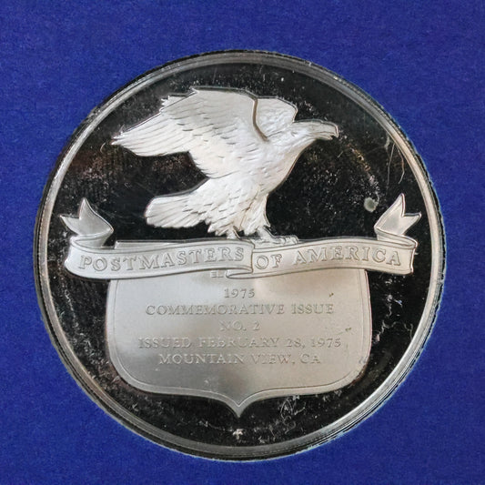 1975 Postmasters of America STERLING SILVER Art Round - No. 2 Pioneer Space Missions