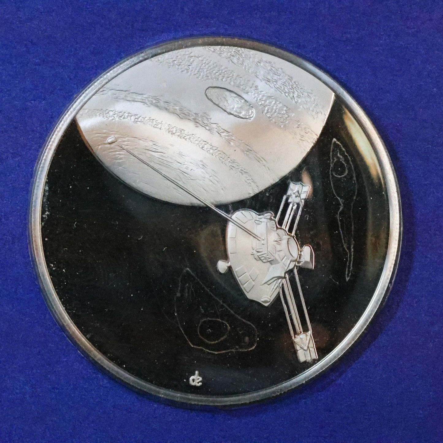 1975 Postmasters of America STERLING SILVER Art Round - No. 2 Pioneer Space Missions