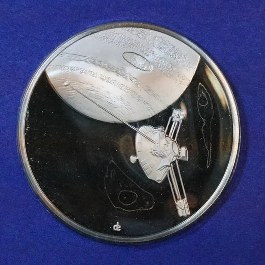 1975 Postmasters of America STERLING SILVER Art Round - No. 2 Pioneer Space Missions