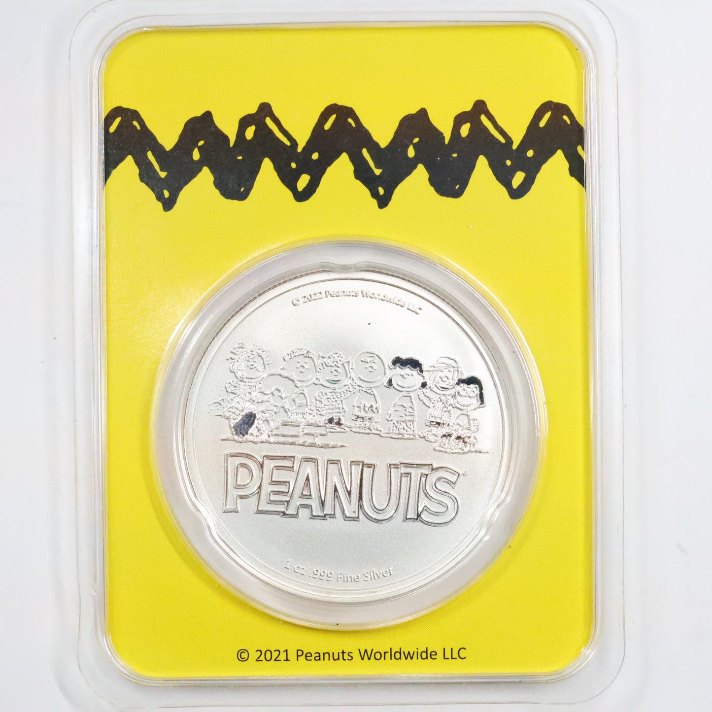 2022 Peanuts Charlie Brown & Snoopy 1 oz .999 Fine Silver Bullion Round in TEP