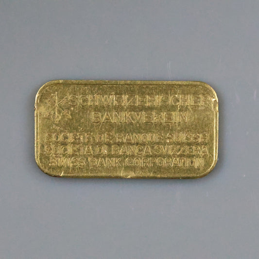 5 Gram .9999 Schweizerischer Bankverein Gold Bar