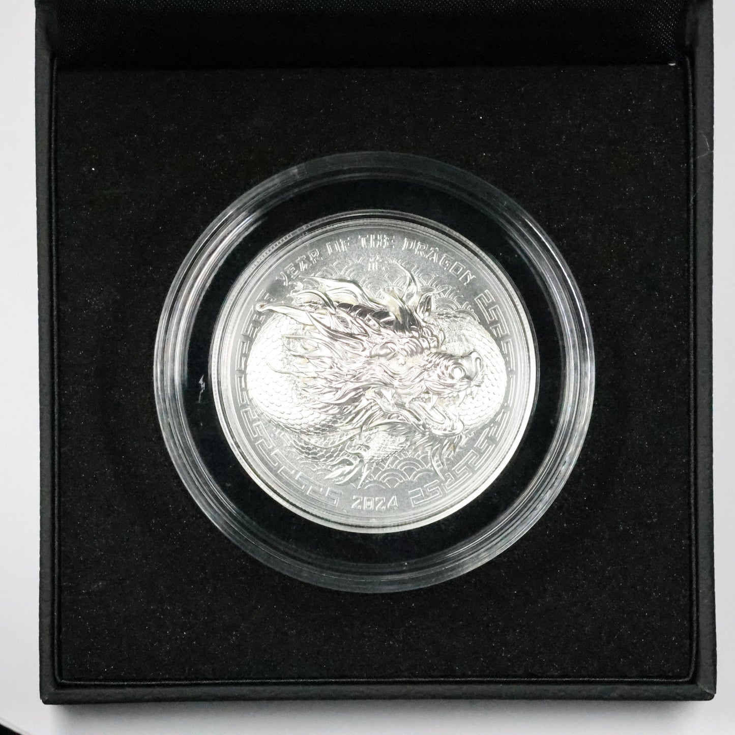 2024 Fiji 1 oz .999 Fine Silver Year of the Dragon UHR BU Coin w/ Box & COA