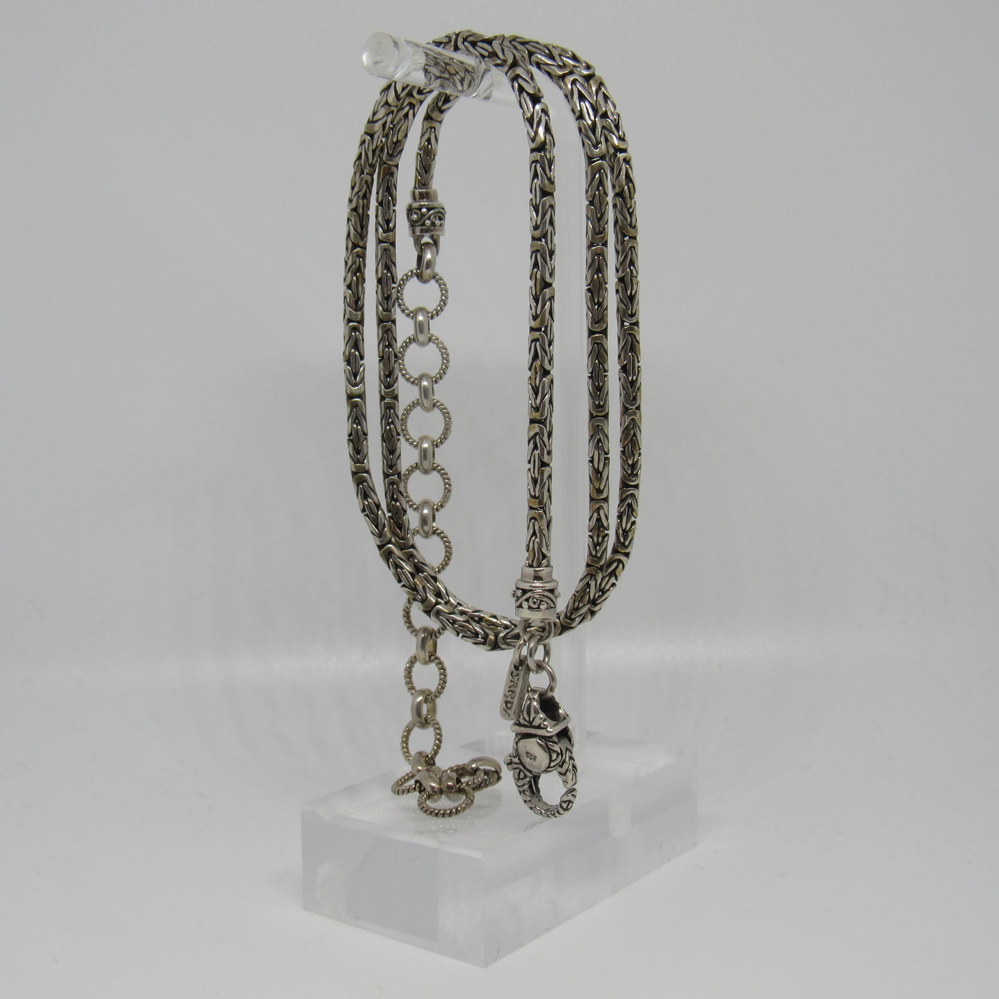 Sarda Bali Handcrafted Wheat Chain Necklace Silver 30.5 grams / 20-24" L