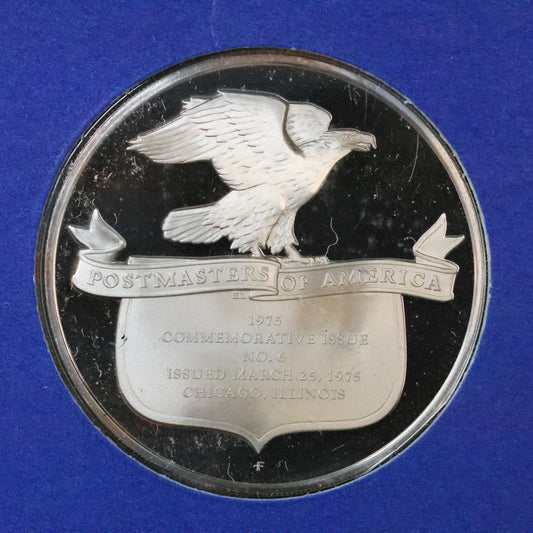 1975 Postmasters of America STERLING SILVER Art Round - No. 6 Contributors to the Cause-Haym Salomon
