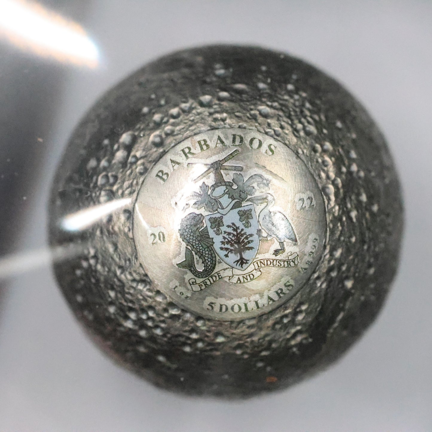 2022 Barbados $5 Spherical Mercury 3D Planet 1 oz .999 Fine Silver Coin
