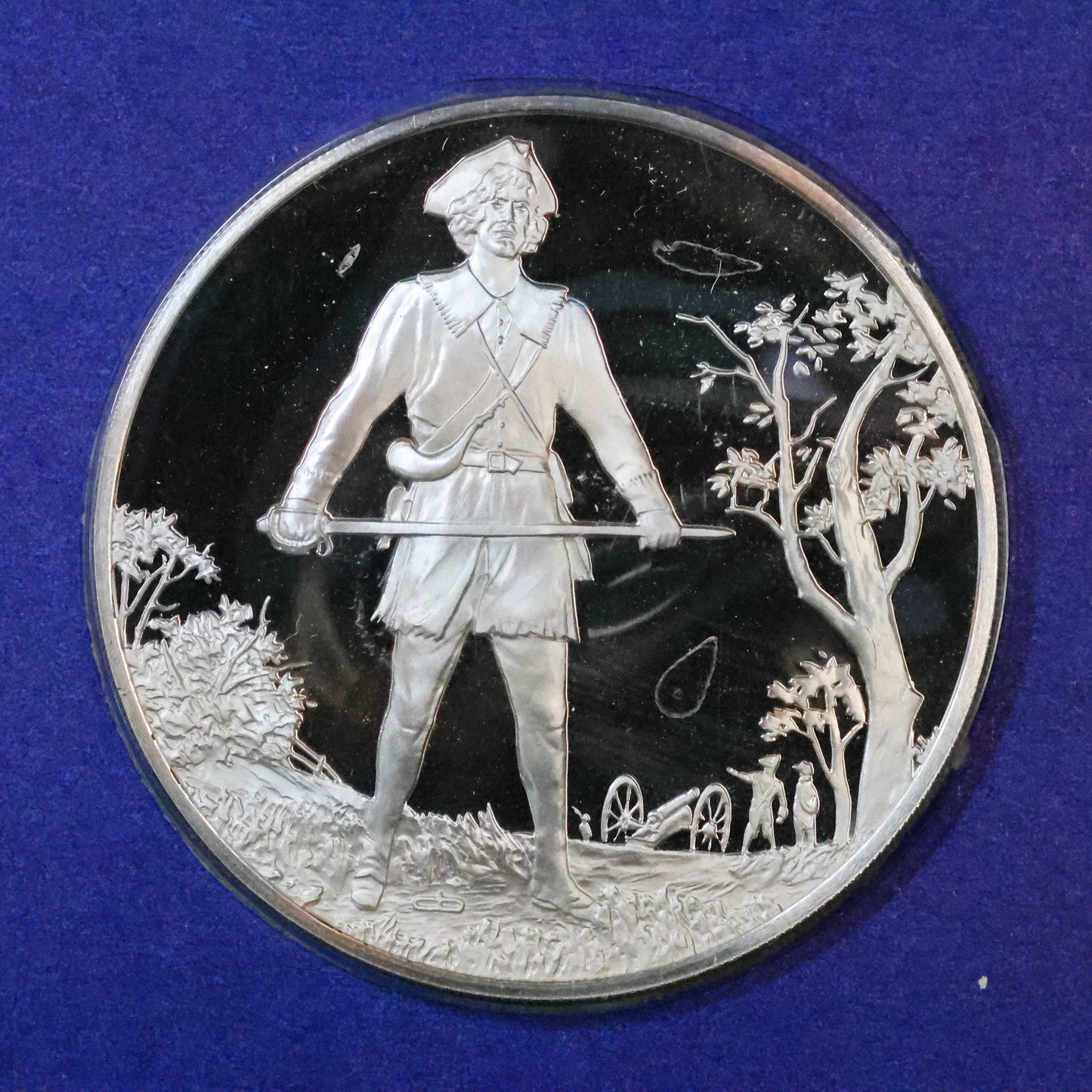 1975 Postmasters of America STERLING SILVER Art Round - No. 7 Contributors to the Cause-Peter Francisco