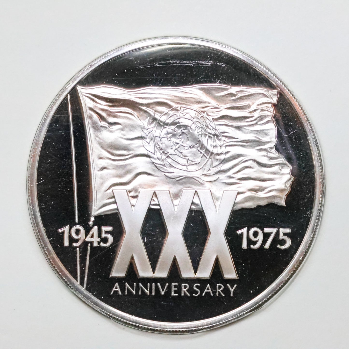 Franklin Mint United Nations STERLING SILVER Art Medals - 30th Anniversary