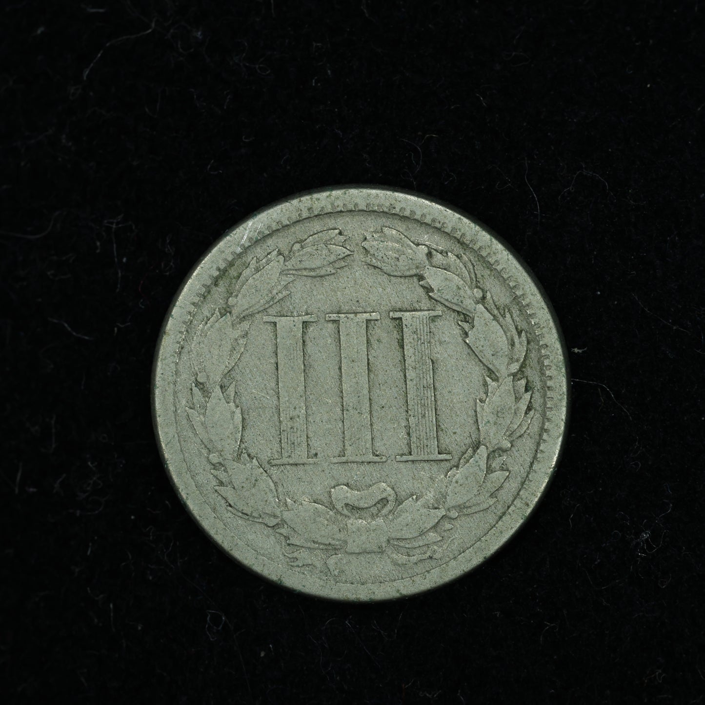 1865 Three 3 Cent 3c Nickel