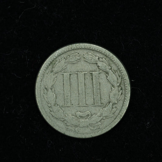 1865 Three 3 Cent 3c Nickel