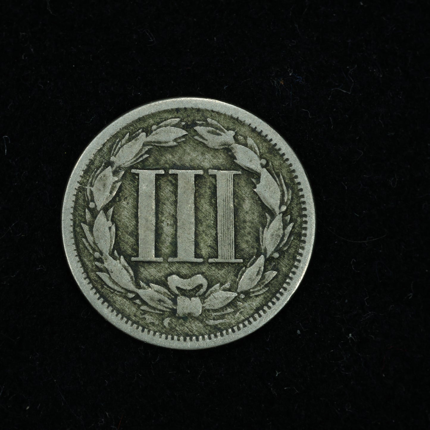 1865 Three 3 Cent 3c Nickel