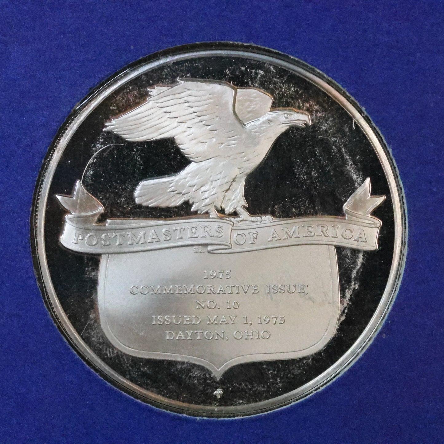1975 Postmasters of America STERLING SILVER Art Round - No. 10 Poet Paul Laurence Dunbar