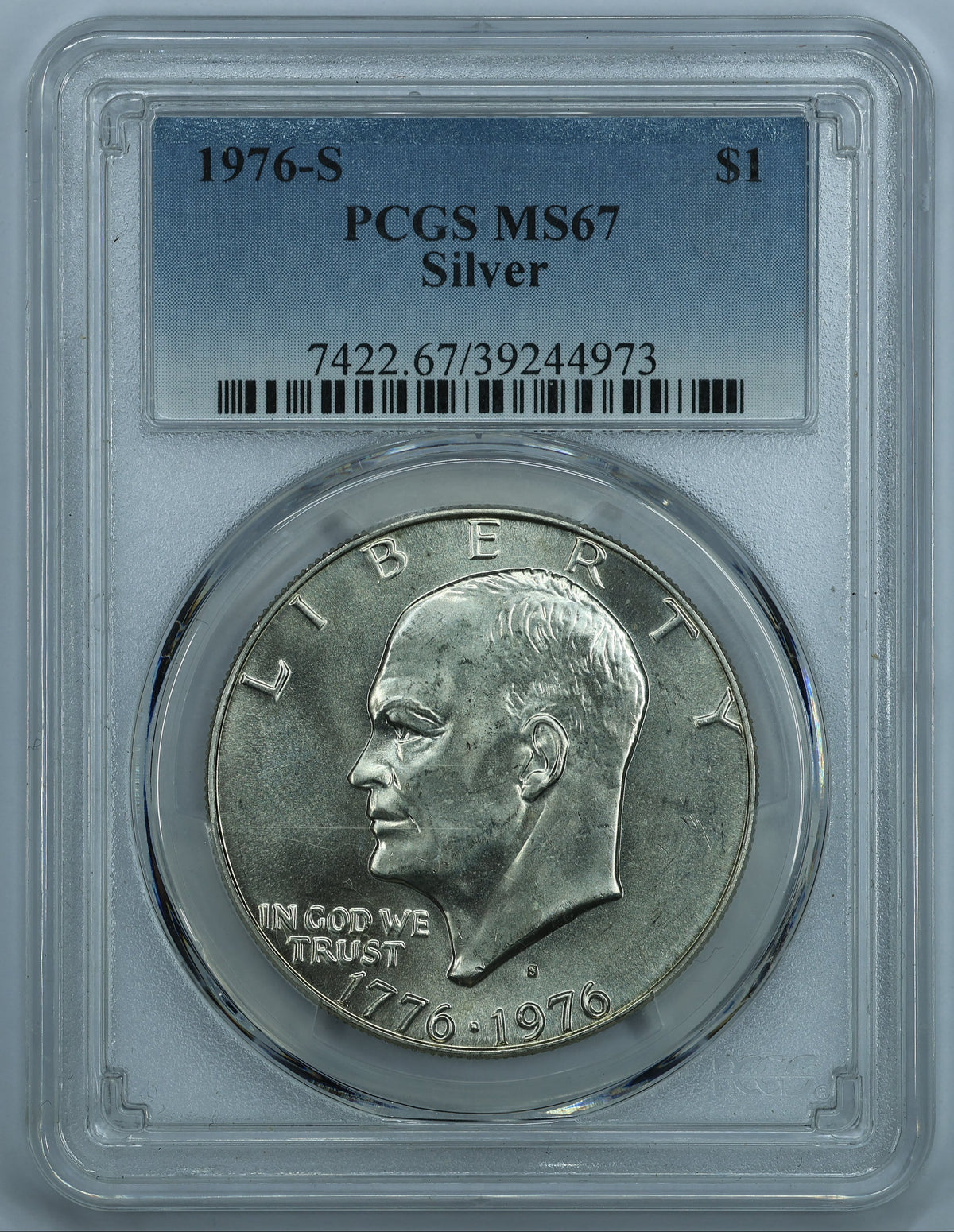 1976 S (San Francisco) Eisenhower Silver Dollar $1 - PCGS MS67