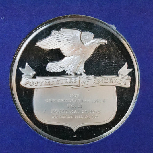 1975 Postmasters of America STERLING SILVER Art Round - No. 11 Motion Picture Pioneer D.W. Griffith