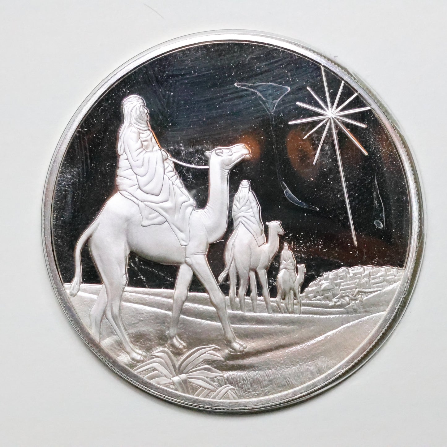1974 Postmasters of America STERLING SILVER Art Round - No. 19 Three Wise Men