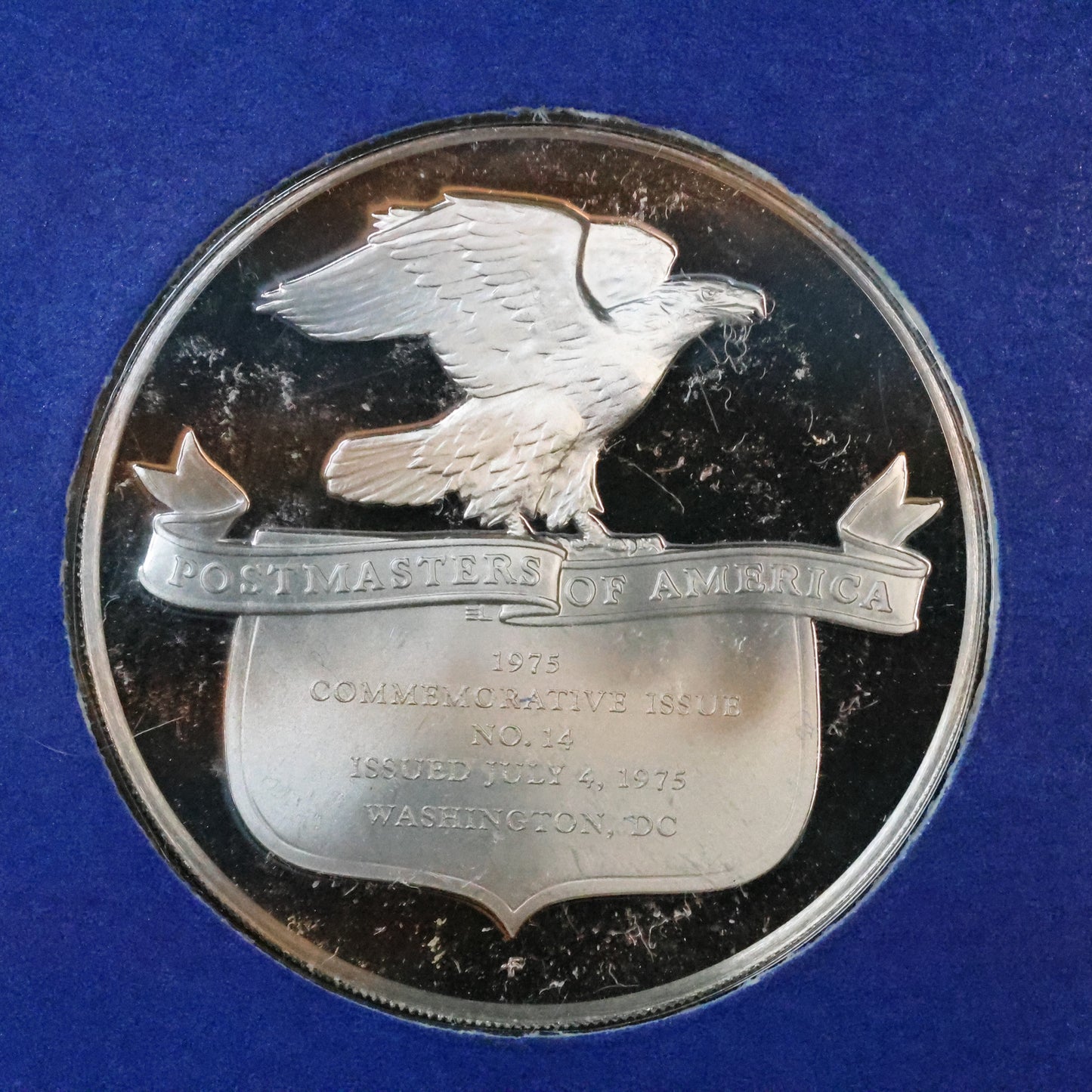 1975 Postmasters of America STERLING SILVER Art Round - No. 14 Continental Navy