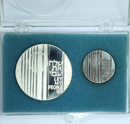 1971 ISRAEL .900 Silver 10 Lirot - Let My People Go - Coin and Pin