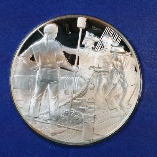 1975 Postmasters of America STERLING SILVER Art Round - No. 14 Continental Navy