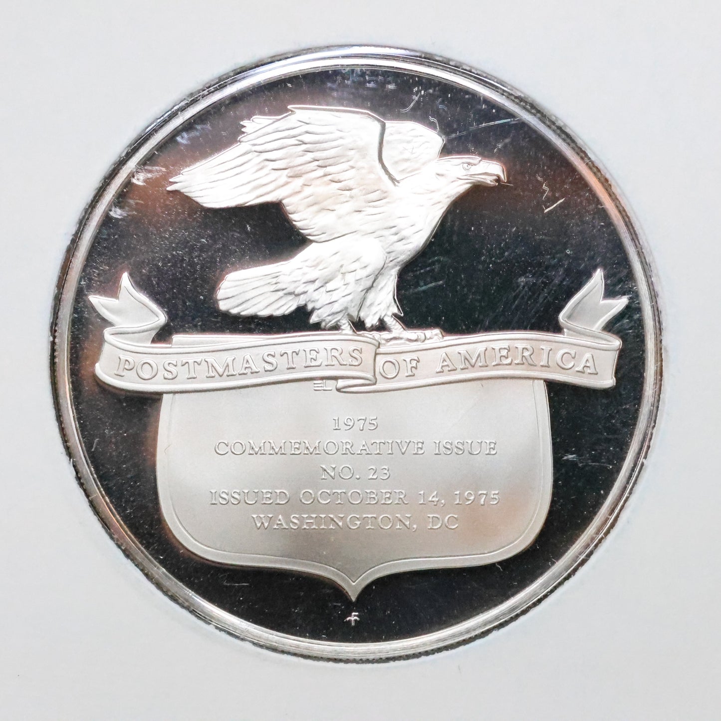 1975 Postmasters of America STERLING SILVER Art Round - No. 23 Christmas Story Time