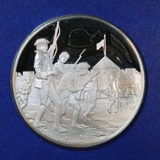 1975 Postmasters of America STERLING SILVER Art Round - No. 15 Continental Marines