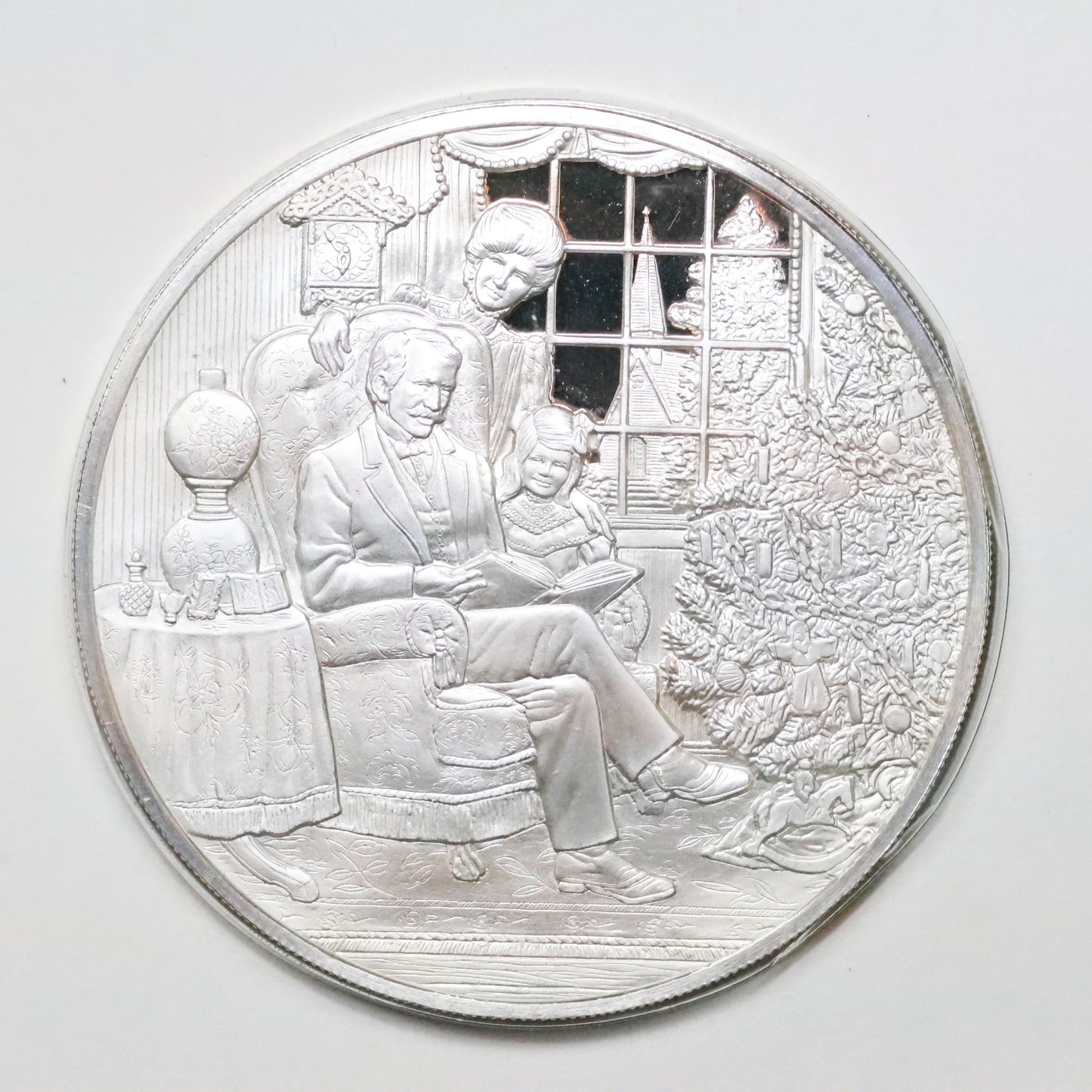 1975 Postmasters of America STERLING SILVER Art Round - No. 23 Christmas Story Time