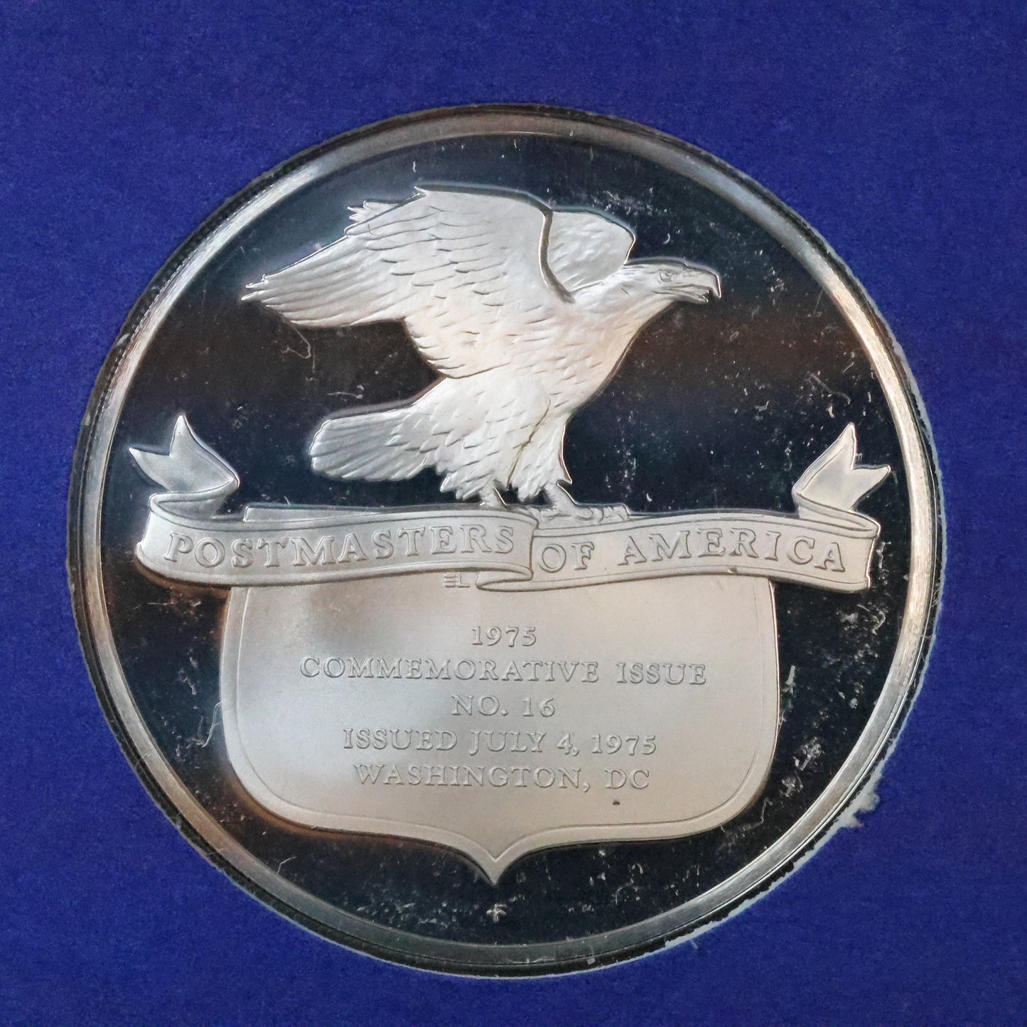 1975 Postmasters of America STERLING SILVER Art Round - No. 16 American Militia