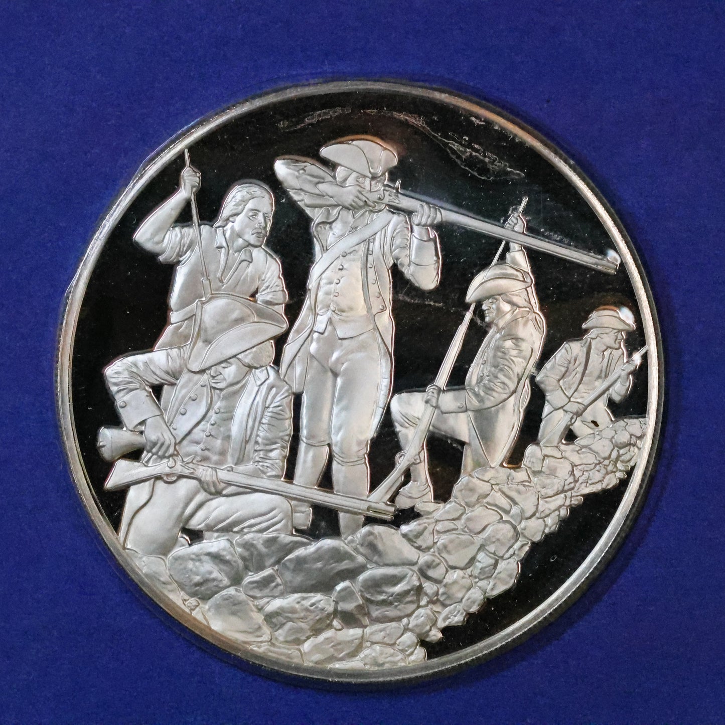1975 Postmasters of America STERLING SILVER Art Round - No. 16 American Militia