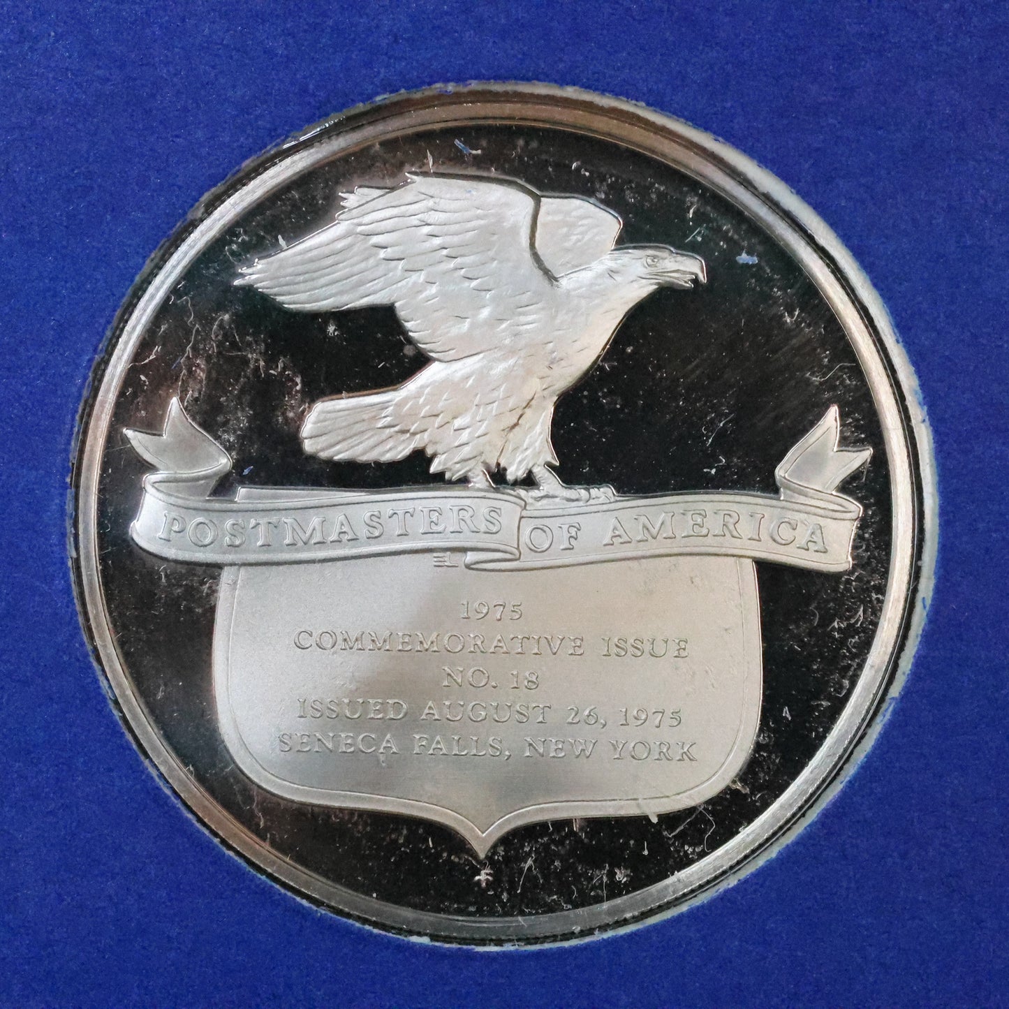 1975 Postmasters of America STERLING SILVER Art Round - No. 18 International Woman's Year