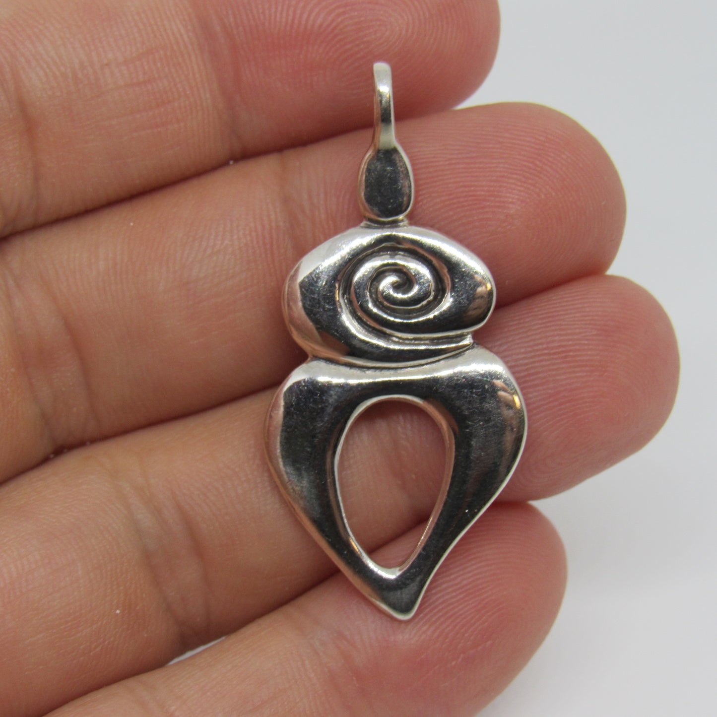 K Robins Designs Sterling Silver Healer Pendant - ~1.75 in