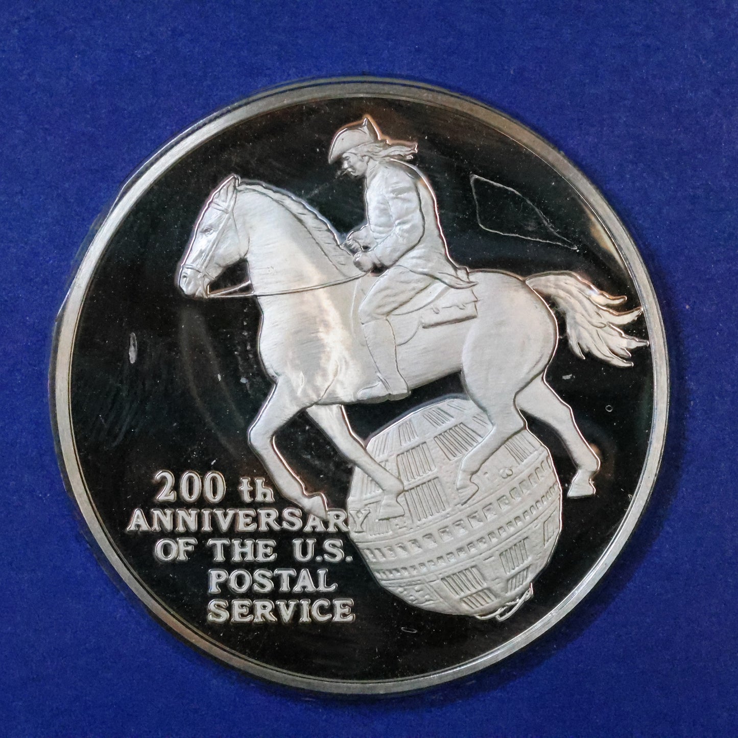 1975 Postmasters of America STERLING SILVER Art Round - No. 19 U.S. Postal Service Bicentennial