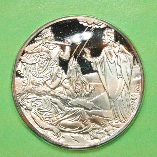 Franklin Mint Saint Patrick's Day STERLING SILVER Medals - Lights the Paschal Fire