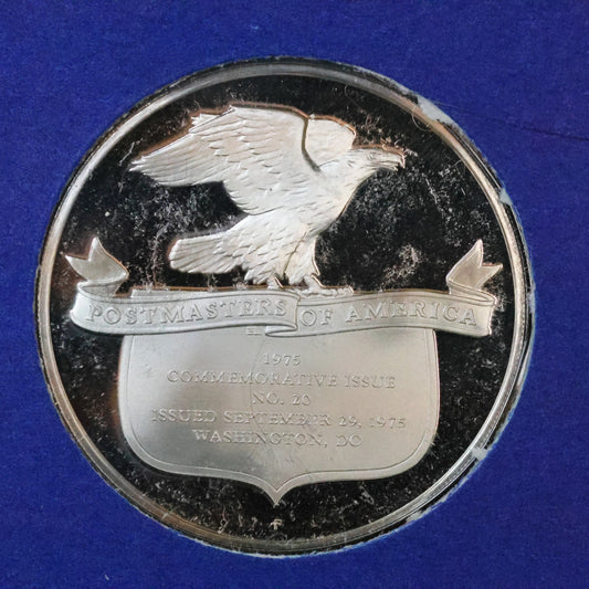 1975 Postmasters of America STERLING SILVER Art Round - No. 20 World Peace Through Law