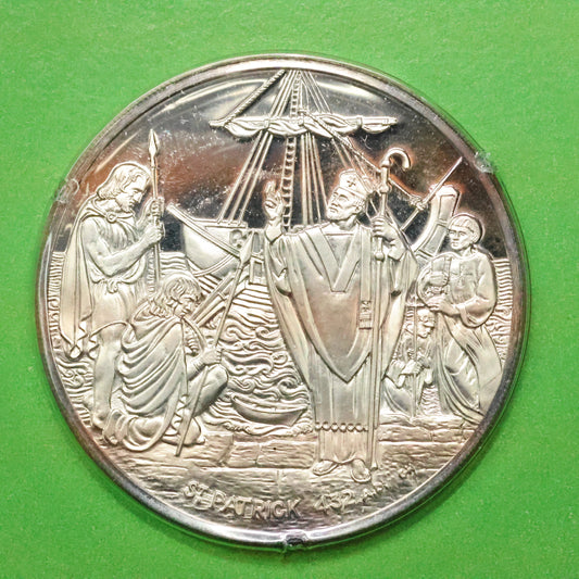 Franklin Mint Saint Patrick's Day STERLING SILVER Medals - Lands At Cill Mhantain