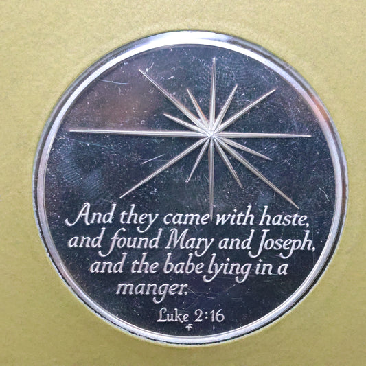 1974 Franklin Mint STERLING SILVER Medals - Christmas in Bethlehem