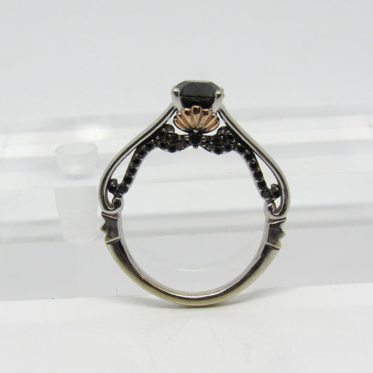 Enchanted Disney Villains Ursula 14K Two-Tone Gold Black Diamond Ring - Sz 6