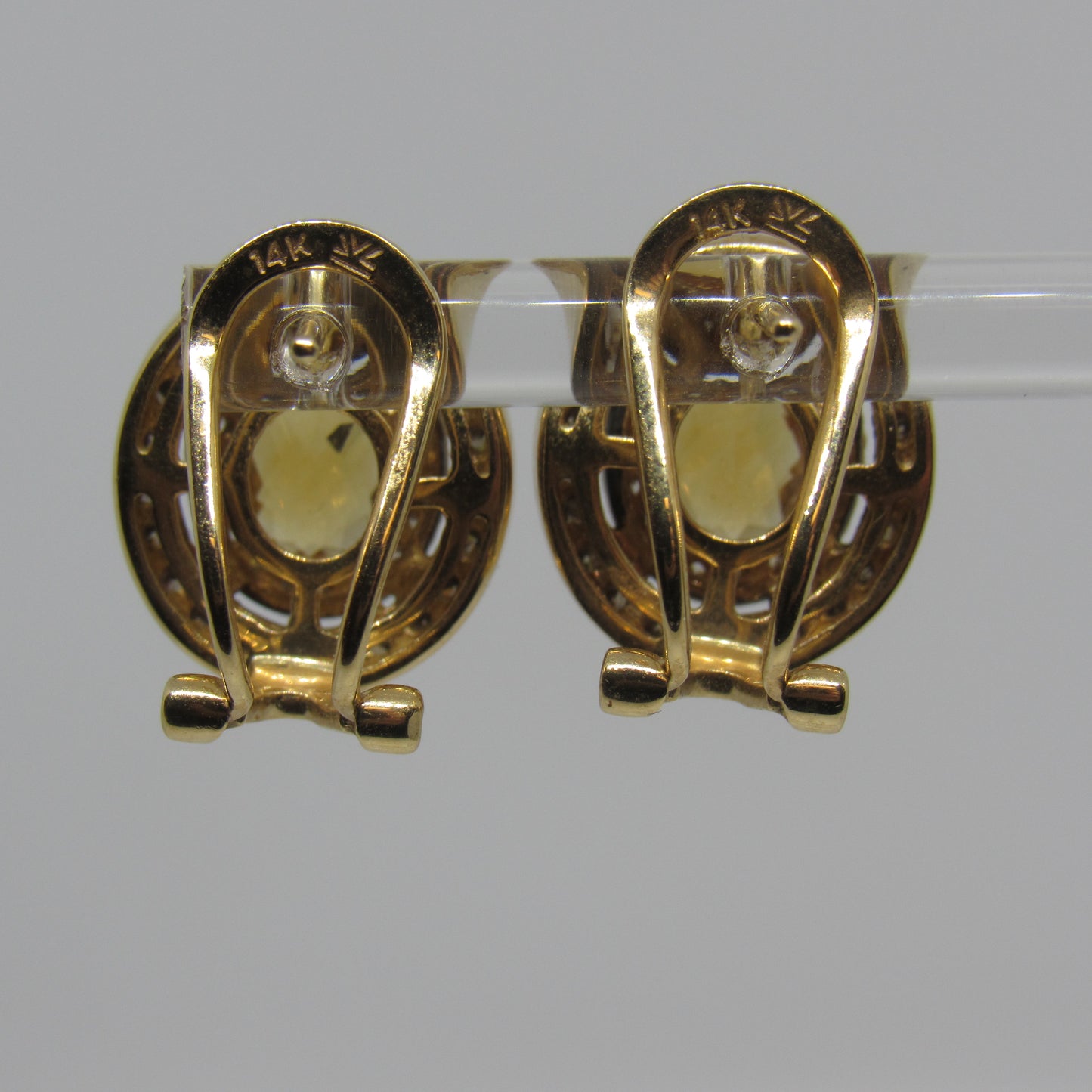LeVian 14K Honey Gold Oval Cinnamon Citrine & Diamond Earrings