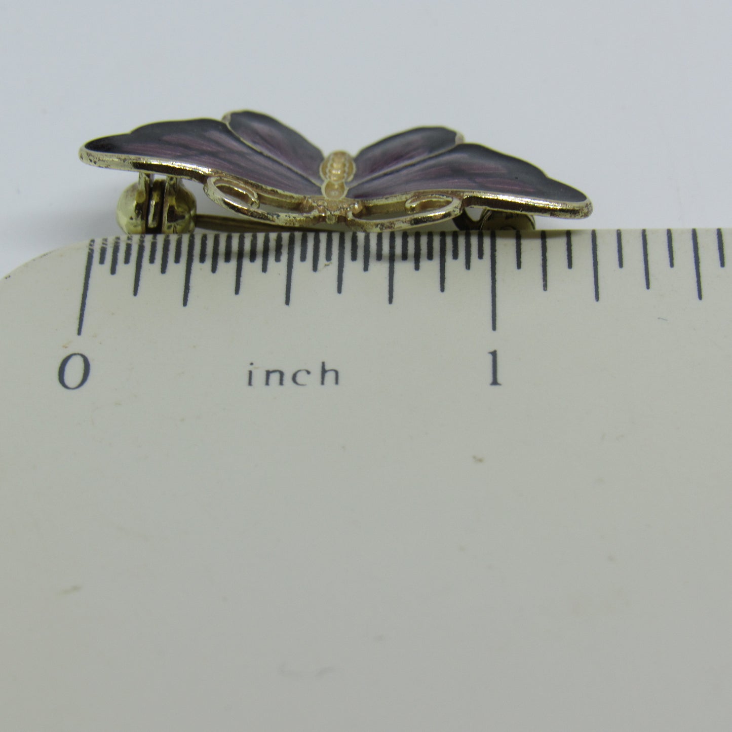 Vintage Hroar Prydz Norway Sterling Silver Purple Enamel Butterfly Brooch